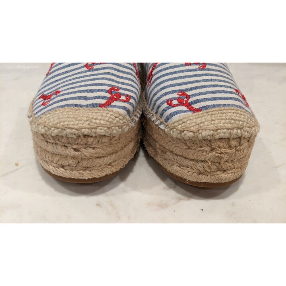 NEW~Talbots Quinn Platform Espadrilles Lobster Print Seersucker Slip-On Shoe 5.5 - Picture 11 of 11